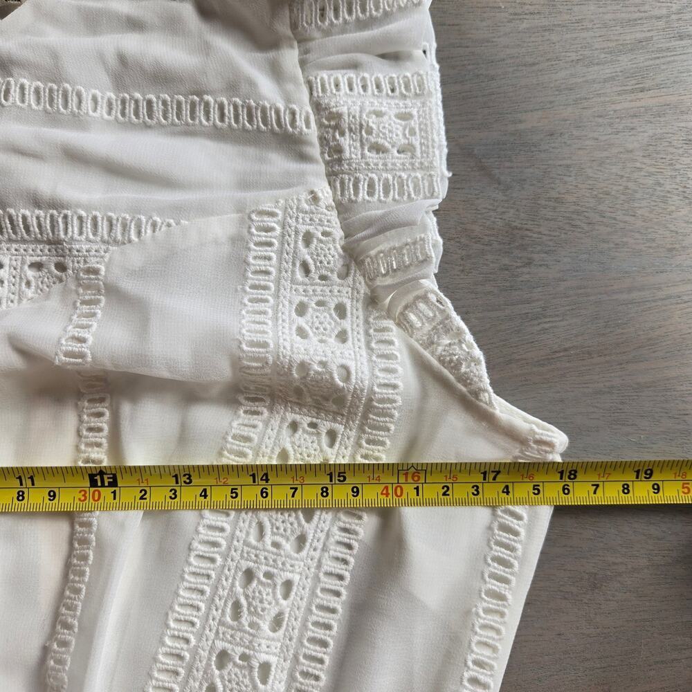 NWT Lenon Womens White Embroidered Eyelet Midi Dress M Asymmetrical Cottagecore - Picture 10 of 12